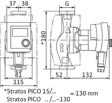 Циркуляционный насос Wilo Stratos PICO 15/1-4 для отопления. арт 4132460